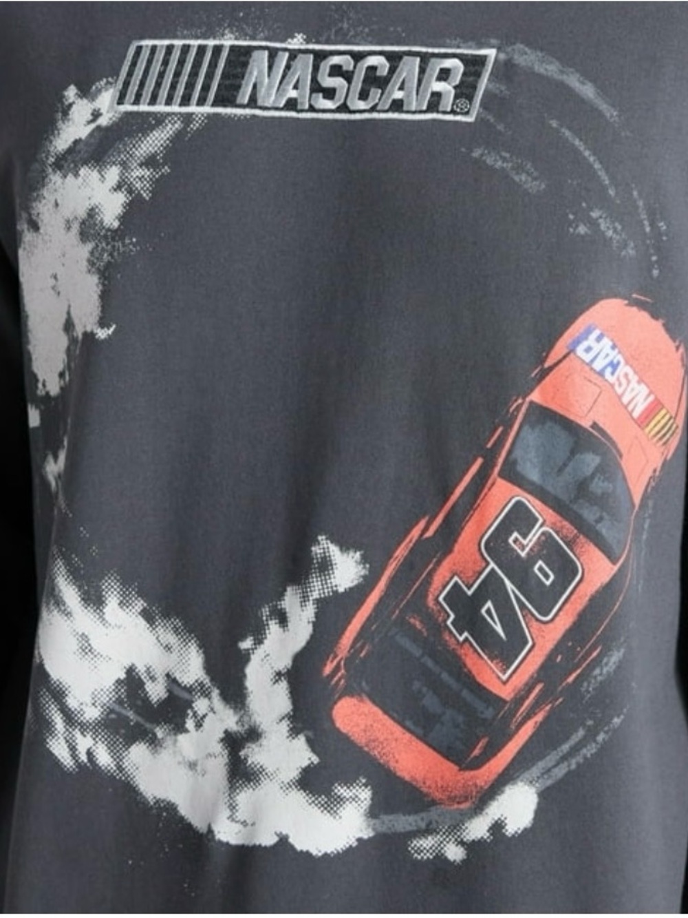 Nascar Charcoal Crewneck Sweatshirt with Red Racecar Graphic - Picture 3 of 5